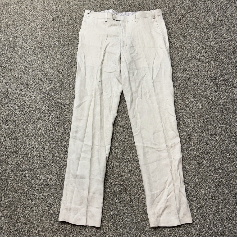 Lauren Ralph Lauren Black Label 100% Linen Pants Men's 38x34 Beige Casual Beach